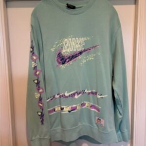 Nike Light Green Sweatshirt with Orange Label